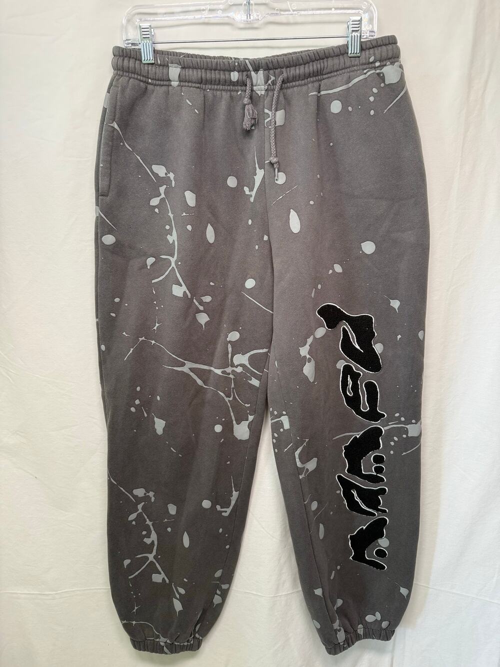 Named Collective Gray Paint Splatter Sweatpants, Size Large